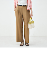 《セットアップ対応》ウォッシャブルイージーツイルセミワイドパンツ