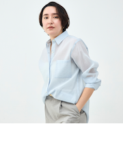 ウォッシャブルシアーオーガンジー2WAYシャツ