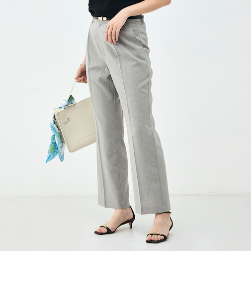 《セットアップ対応》ウォッシャブルブリーザブルシャンブレーセミワイドパンツ