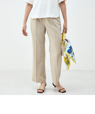 《セットアップ対応》ウォッシャブルブリーザブルシャンブレーセミワイドパンツ