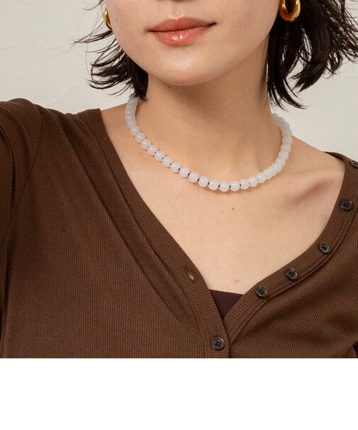 【MAQWEL/マクウェル】ツートンビーズネックレス