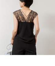 ウォッシャブルVIN-SATIN WITH LACE CAMI