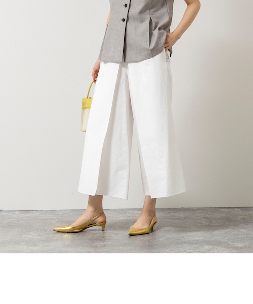 LINEN ROLLED PANTS