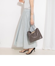 《セットアップ対応》ウォッシャブルストライプフレアスカート