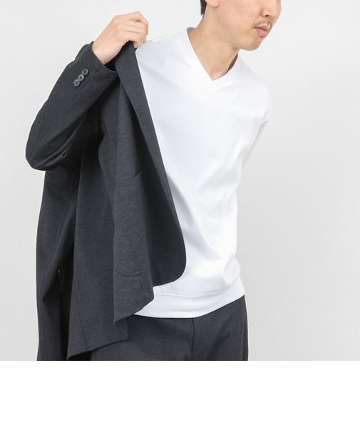 《ビジカジ対応》シルケットスムース VネックドレスTシャツ 26SS