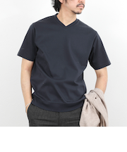 《ビジカジ対応》シルケットスムース VネックドレスTシャツ 26SS