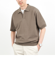 強撚シルクコットン 成型スキッパーニットポロ 26SS / ウォッシャブル