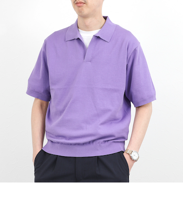 強撚シルクコットン 成型スキッパーニットポロ 26SS / ウォッシャブル