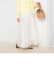 ウォッシャブルシアーボリュームフレアロングスカート