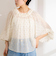 《セットアップ対応》ラメカットジャガードオフショルブラウス