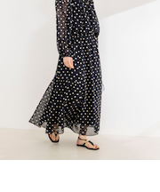 《セットアップ対応》ラメカットジャガードフレアスカート