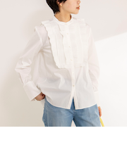 【MARILYN MOON/マリリーンムーン】tuck pleats jabot blouse