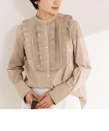 【MARILYN MOON/マリリーンムーン】tuck pleats jabot blouse
