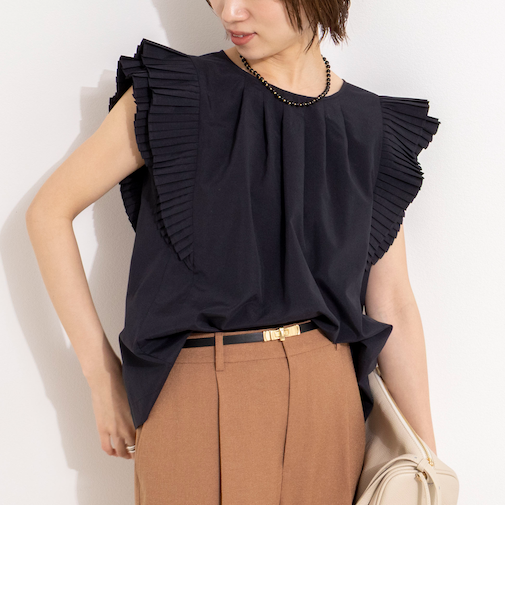 ウォッシャブル高機能袖プリーツブラウス