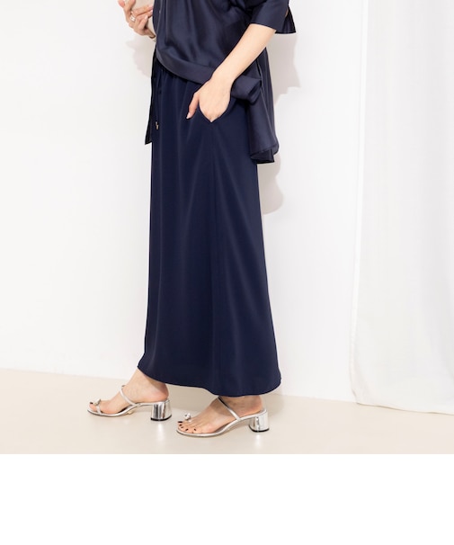 ウォッシャブルハイスペックサテンロングスカート