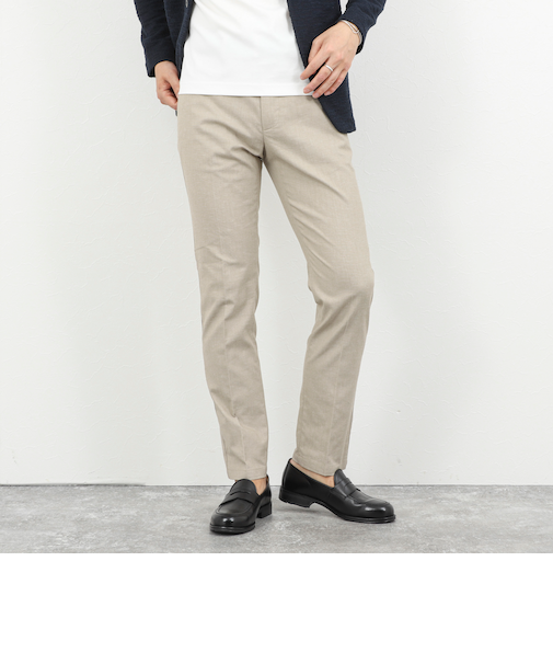 《ビジカジ対応》綿麻COOLMAX スリムフィットパンツ 26SS