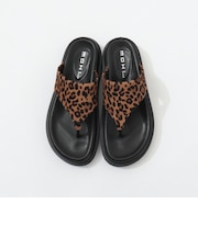 【MOHI/ モヒ】レオパード厚底トングサンダル