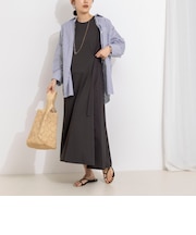 ウォッシャブル布帛切り替えワンピース