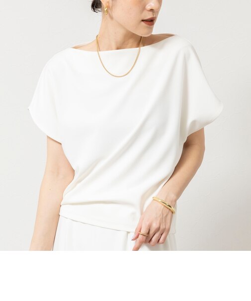 《セットアップ対応》ウォッシャブルマルチファンクションボートネックプルオーバー