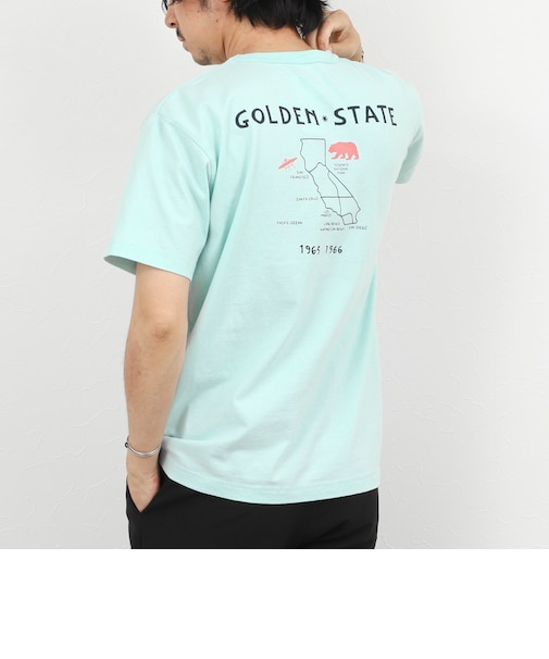 【BARNS OUTFITTERS】別注 MAP GOLDEN STATE プリントTシャツ 26SS