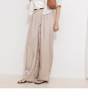 【一部店舗＆WEB限定カラー】ウォッシャブル高機能サテン裾タブ付きパンツ