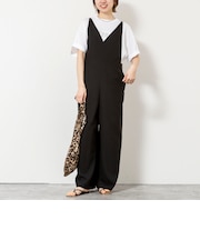 ウォッシャブル多機能ツイルサロペットパンツ