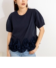 ウォッシャブル裾フリルカットプルオーバー