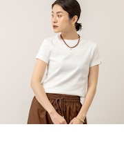 【MAQWEL/マクウェル】ウォッシャブルCOTTON RIB 半袖Tシャツ