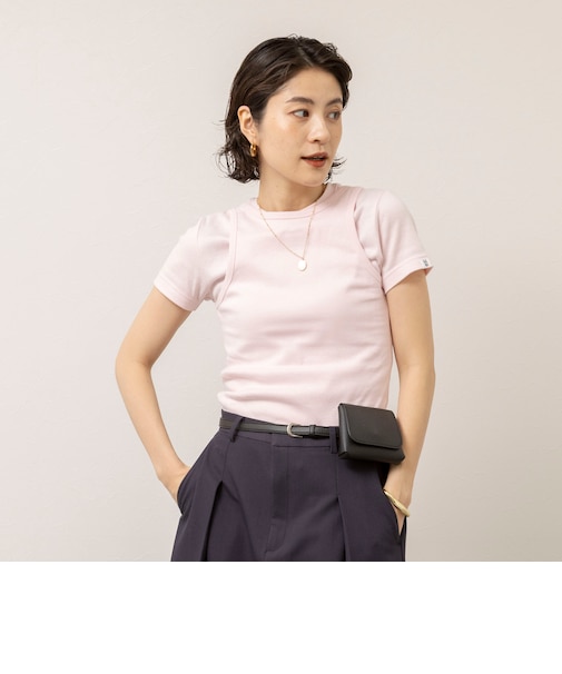 【MAQWEL/マクウェル】ウォッシャブルCOTTON RIB 半袖Tシャツ