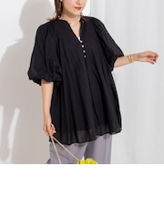 ウォッシャブルハンドスモックバルーン袖ブラウス