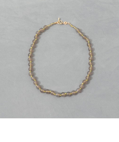 【grace grace/グラスグラス】カラーヤーンノット天然石ネックレス