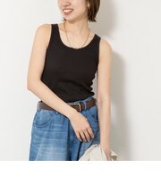 ウォッシャブルカップ付きリブタンクトップ