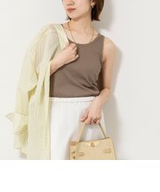 ウォッシャブルカップ付きリブタンクトップ