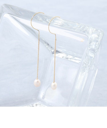 【grace grace/グラスグラス】ハテナスウィングパールピアス