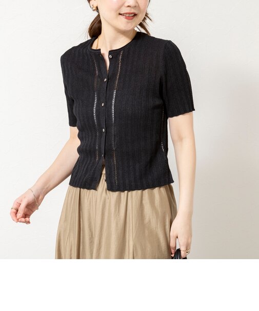 【WALANCE/ワランス】paper rib knit 2way tops