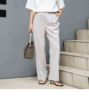 ウォッシャブルストライプ愛されセミワイドパンツ