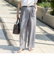 ウォッシャブルラップ風ワイドパンツ