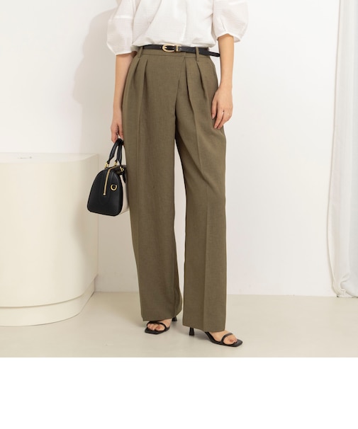 ウォッシャブルラップ風ワイドパンツ