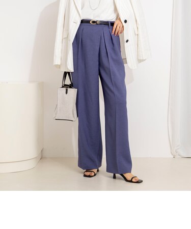 ウォッシャブルラップ風ワイドパンツ