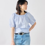 ウォッシャブル袖ボリュームサッカーブラウス