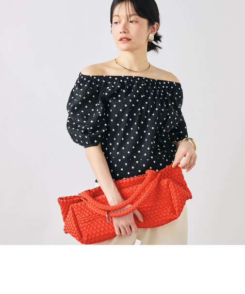 【WEB＆一部店舗限定アイテム】ウォッシャブルレース刺繍袖ボリュームサッカーブラウス