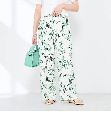 ウォッシャブルフラワープリントイージーパンツ