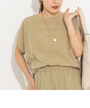 【WEB限定】《セットアップ対応》ウォッシャブルサンドウォッシュアシメブラウス