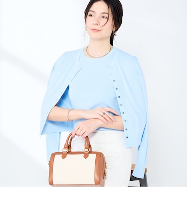 《手洗い可能/アンサンブル対応》マルチファンクションハイゲージクルーネックカーディガン