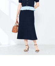 《手洗い可能/セットアップ対応》Aラインニットスカート