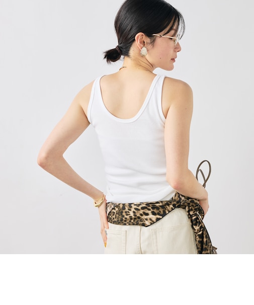 ウォッシャブルヴィンテージリブ2WAYタンク