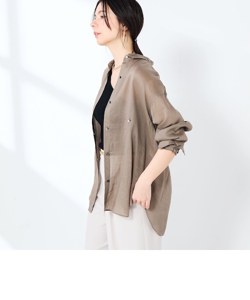 ウォッシャブルフィブリルラミーマルチウェイシャツ