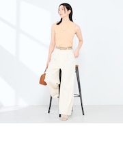 ウォッシャブル強撚ツイルワイドパンツ