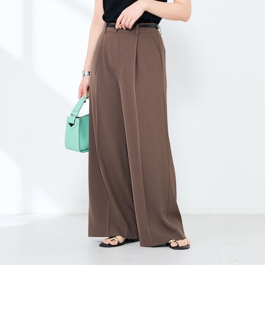 ウォッシャブル強撚ツイルワイドパンツ