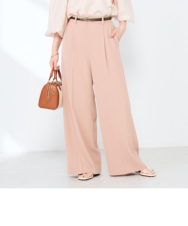 ウォッシャブル強撚ツイルワイドパンツ